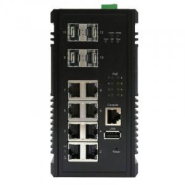 Switch PoE+ Gigabit 8 ports RJ45 + 4 ports SFP - Aluminium - Gestion avancée - Référence: ISGPOEMT804G_1