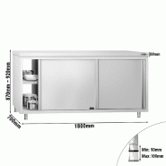 Meuble bas inox central traversant passe-plat P 700 mm -_1