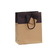 Sac luxe bicolore kraft /noir 18+10x22.7cm - par 10_1