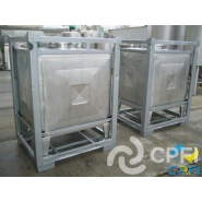 Container IBC/GRV inox 1000 L - Trou d'homme 400 mm - Vidange 51 mm - 196 kg_1