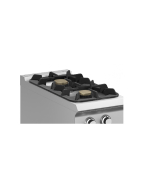 Fourneau 2 feux gaz MBM en acier inoxydable - 5.5 Kw par brûleur_1