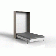 Lit escamotable VANIER décor chêne - façade blanche - couchage 120 x 200 cm - faible profondeur - gain de place_1