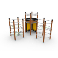 Structure multi-jeux 5 à 12 ans - UniPlay Ennaj 8071422 - Poteaux bois Hags_1