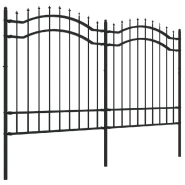 Vidaxl clôture de jardin avec sommet de lance noir 165 cm 151081_1