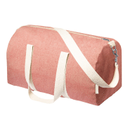 Sac de sport en coton recyclé - 100% coton - avec compartiment zippé, poignées contrastantes et bandoulière réglable_1