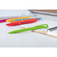 Stylo à bille en plastique - couleur vert citron - encre bleue - 6g_1