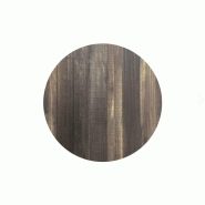 Infinity table de bistrot avec piètement noir + plateau HPL Tropical Wood Ø70 cm_1