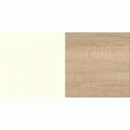 Lit Alborg 140x200 cm - Style scandinave blanc rechampis décor chêne - Design nordique et élégant_1