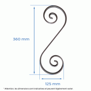 Volute H.360 x L.125mm - plat 16 x 4mm_1