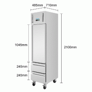 Armoire réfrigérée négative inox - 1 porte et 2 tiroirs  - GN compacte série G - 180L - Polar - UA116_1