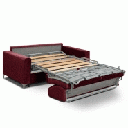 Canapé convertible express Jackson - Matelas 120cm Comfort Bultex® 12cm - Sommier à lattes - Cuir vachette bordeaux_1