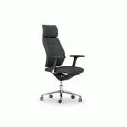 Fauteuil de direction Tenor - cuir noir, accoudoirs réglables, mécanisme synchrone_1