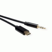 ROLINE Adaptateur Type C - 3,5mm Audio, M/M, noir, 3 m_1