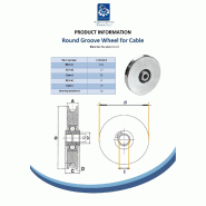 Roue à rainure ronde de 120 mm avec rainure de 8 mm pour le câble_1