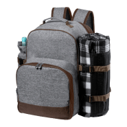 Sac à dos pique-nique isotherme en polyester 600D RPET - Set vaisselle 4 personnes et couverture incluse_1