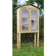 Boîte à livres en bois résineux classe IV - sur pieds - grande capacité de stockage_1