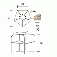 Bureau pour call center 5 places forme marguerite - acacia clair_1