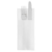 Serviette-étui pour couverts intissé blanc 33x40cm - par 700_1