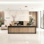Bureau d'Accueil 2 Personnes LED Eira | Mobel Linea - Oui, 364, Noir / acacia foncé_1