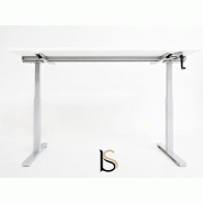 Bureau réglable en hauteur manuellement - MDD - Argent Ral 9006, 200, Blanc_2