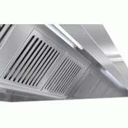 Hottes de plafond inox statiques - avec lampe et filtres - Profondeur 1m30 - 3000_1