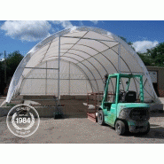Tunnel de stockage en acier galvanisé - 12 x 9,15 x 4,5 m - Couverture PVC 720 g/m² - Portes et fenêtres incluses_1