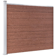 Vidaxl ensemble de panneau de clôture wpc 872x146 cm marron 3070454_1