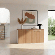 Armoire basse 4 portes - Quadrifoglio - Noyer Canaletto_1