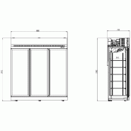 Réfrigérateur 3 portes vitrées noir INS-1530R BL - Combisteel_1