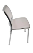Chaise Visiteur / Réunion blanche d'occasion - polypropylène blanc et métal chromé - design contemporain_1