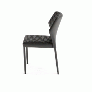 Louis - Chaise empilable en simili cuir noir_1