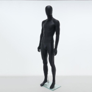 Mannequin Homme Modulable Jambes Droites Noir Mat H185cm_1