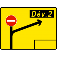 Panneau de voirie temporaire KD42A ex2 - Présignalisation de déviation - WP Signalisation_1