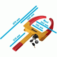 BEEPER - Sabot antivol de roue HL01 - Acier renforcé pour véhicules jusqu'à 265 mm de largeur_1