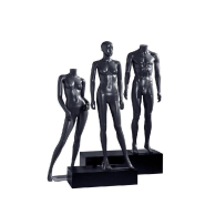 Podium mat noir 100x45x30cm + 75x40x20cm - set de 2 - MDF_1