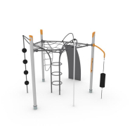 Structure multi-jeux 5 à 12 ans - Agito Corro gris - 8002167-2 - Hags - Fondation à enterrer_1