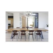 Chaise empilable Equal - 4 pieds - Structure acier chromé - Assise et dossier finition bois_1