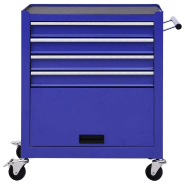 Vidaxl chariot à outils avec 4 tiroirs acier bleu 147188_1