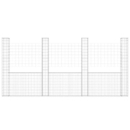 Vidaxl panier de gabion en forme de u avec 4 poteaux fer 380x20x200 cm 151291_1