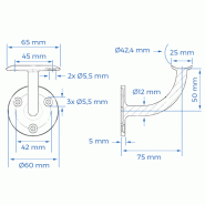 Support de rampe mural inox_1