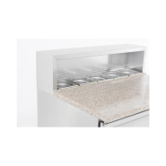 Table à pizza - 2 portes - Ref 7950.0070 - Acier inoxydable - Capacité 230L - Température +2°C à +8°C_1