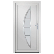 Vidaxl porte d'entrée blanc 88x200 cm pvc 3187867_1