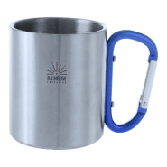 Mug en acier inoxydable - attache mousqueton - 200 ml - couleur bleue_1