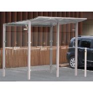 Abri fumeurs simple et élégant - MODULO - Longueur 2500 ou 5000 mm - Profondeur 2000 ou 3400 mm - Hauteur sous toiture mini 1942 mm, maxi 2100 mm_1