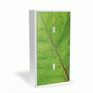 Armoire à rideaux avec décor nature - EasyOffice. - Chlorophylle, Haute_1