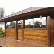 Chalet en bois - double paroi - 56 m² en kit - multipente - isolation RT2012 - bois exotique Merbeau_1