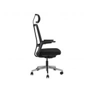 Fauteuil ergonomique TUXEDO - dossier résille, assise rembourrée, mécanisme synchrone, base aluminium_1
