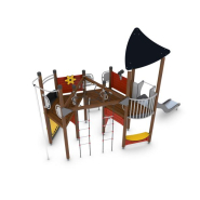 Structure multi-jeux 5 à 12 ans - Uniplay Iktaz - 8049095 - Hags - Poteaux bois et panneaux bois_1