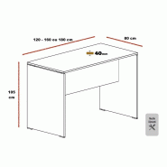 Table haute TAK - Mobel Linea - 180 x 80 cm, Chêne grisé_1