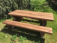 Table pique-nique - abriboa - lamellé collé sapin traité autoclave classe 3 brun - 1.80ml x 1.50ml_1